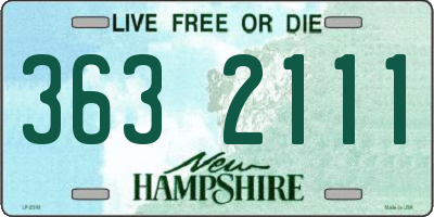 NH license plate 3632111