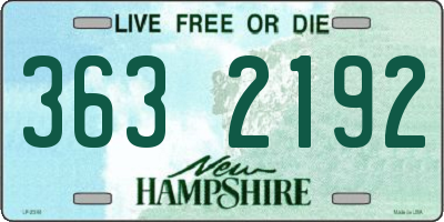 NH license plate 3632192