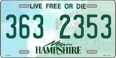 NH license plate 3632353