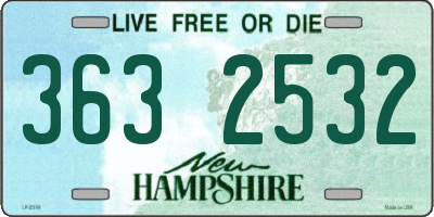 NH license plate 3632532