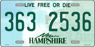 NH license plate 3632536