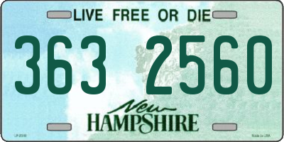 NH license plate 3632560