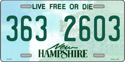 NH license plate 3632603