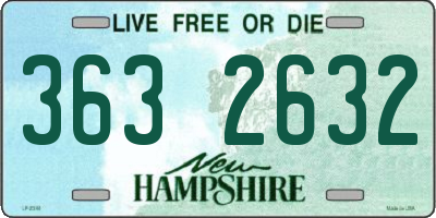NH license plate 3632632