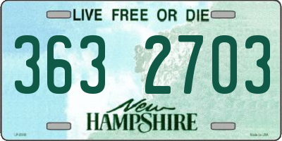 NH license plate 3632703