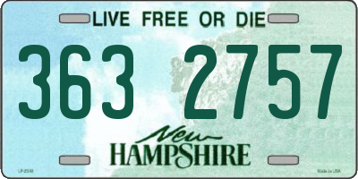 NH license plate 3632757