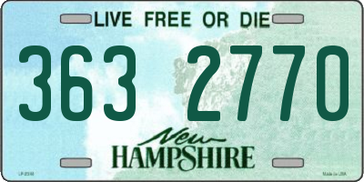 NH license plate 3632770