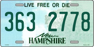 NH license plate 3632778