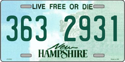 NH license plate 3632931