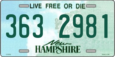 NH license plate 3632981