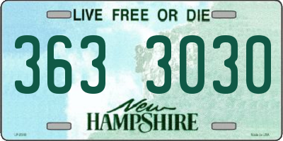 NH license plate 3633030