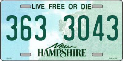 NH license plate 3633043