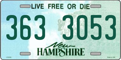 NH license plate 3633053