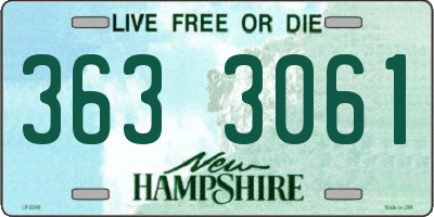 NH license plate 3633061