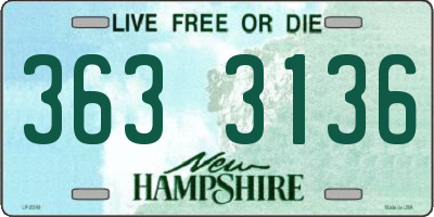 NH license plate 3633136