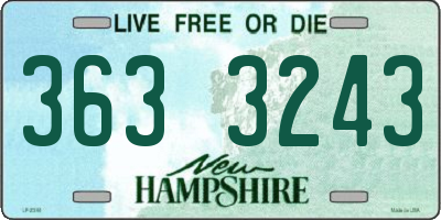NH license plate 3633243