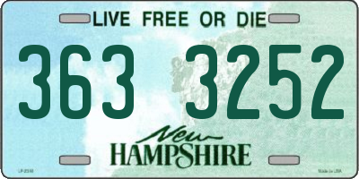 NH license plate 3633252