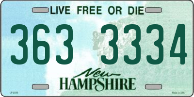 NH license plate 3633334