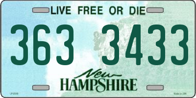 NH license plate 3633433