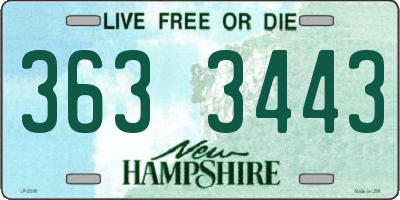 NH license plate 3633443
