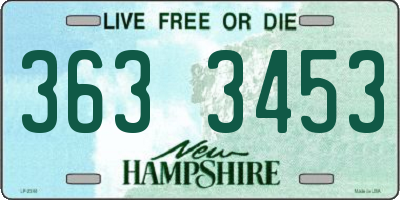NH license plate 3633453