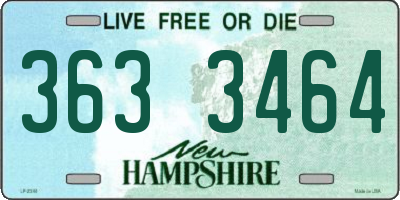 NH license plate 3633464