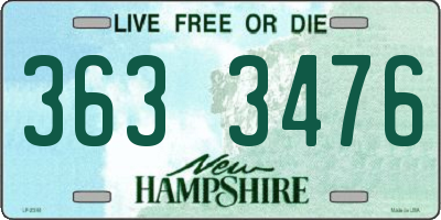 NH license plate 3633476
