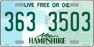 NH license plate 3633503