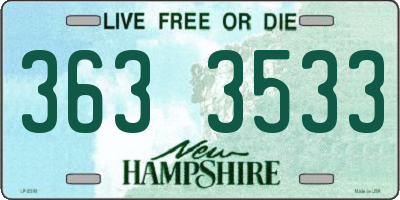 NH license plate 3633533