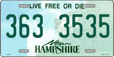 NH license plate 3633535