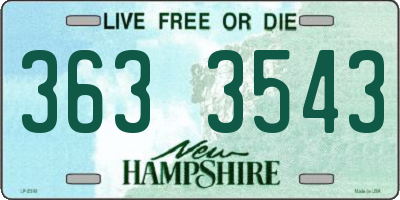 NH license plate 3633543