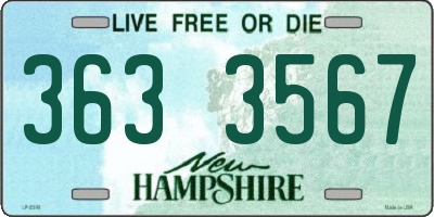 NH license plate 3633567