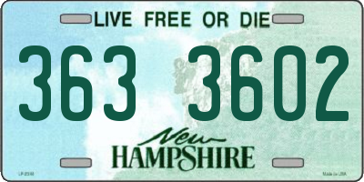 NH license plate 3633602