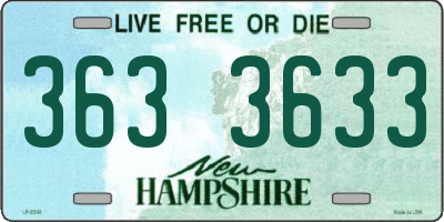 NH license plate 3633633