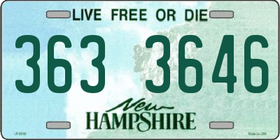 NH license plate 3633646