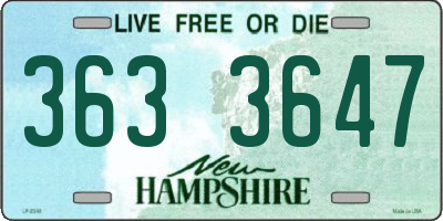 NH license plate 3633647