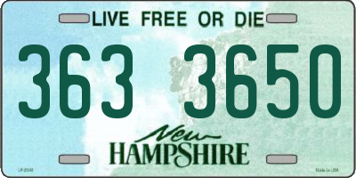 NH license plate 3633650