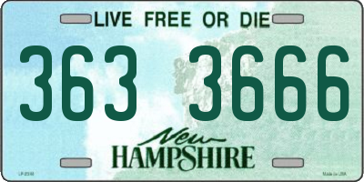NH license plate 3633666