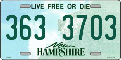 NH license plate 3633703