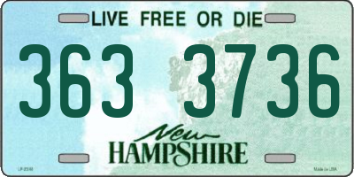 NH license plate 3633736