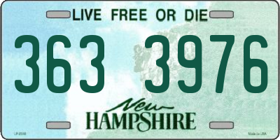 NH license plate 3633976