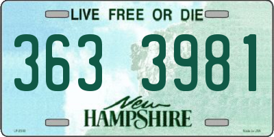 NH license plate 3633981