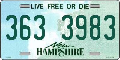 NH license plate 3633983