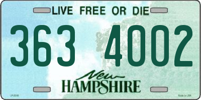 NH license plate 3634002