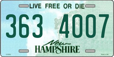 NH license plate 3634007