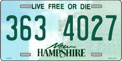 NH license plate 3634027