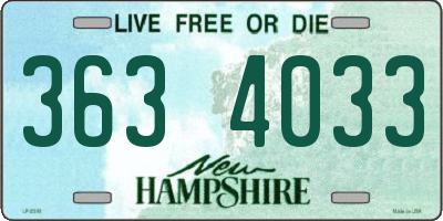 NH license plate 3634033