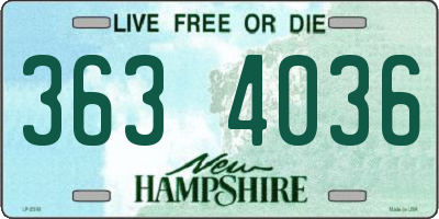 NH license plate 3634036
