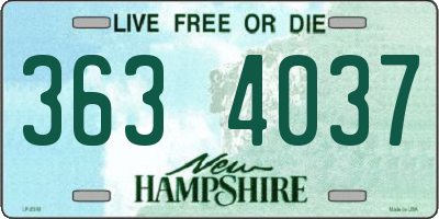 NH license plate 3634037