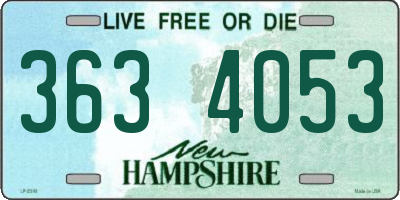NH license plate 3634053
